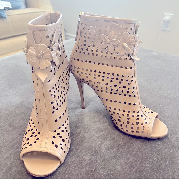 Valentino Peep Toe Stiletto Ankle Boots - Picture 4 of 11